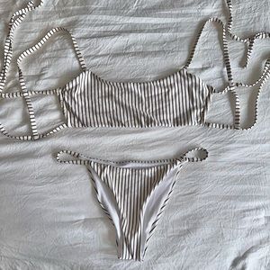 Pacsun Striped Sparkly Bikini size Small top size XXS bottoms